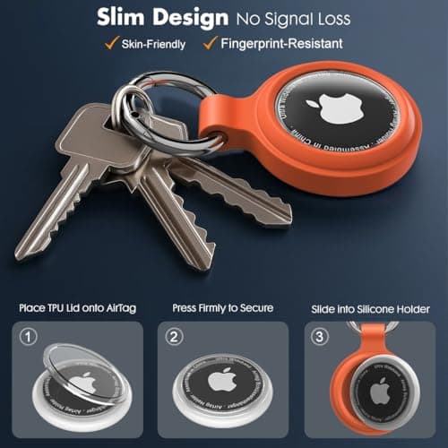 PESTON AirTag Holder Keyring, IP67 Waterproof Case for Apple AirTag 1 & 2 — view 3