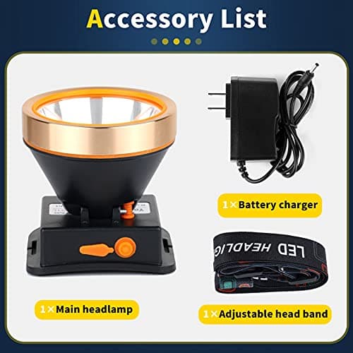 Coon Hunting Light, Super Bright LED Headlamp with 2 Light Modes, Waterproof & Rechargeable Hard Hat Headlight, Adjustable Gold Miner Torch for Hunting, Fishing, Hiking, Camping, Outdoor Adventure — view 3