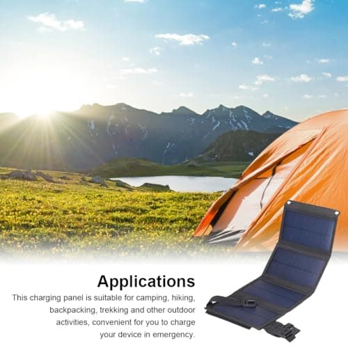 LIXSAZSE Foldable USB Solar Panels 5V IP65 Waterproof Outdoor Household Phone Charger Travel Climbing Power Bank Charging Plate, Camouflage — view 5