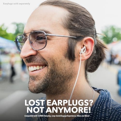 CURVD Earplug Lanyard, Soft Durable Flexible Premium Silicone Cord | Works with Most Earplugs w/Removable Tips Compatible with CURVD Everyday, Loop Quiet/Engage/Experience, Vibes and More - 26 Inches — view 4