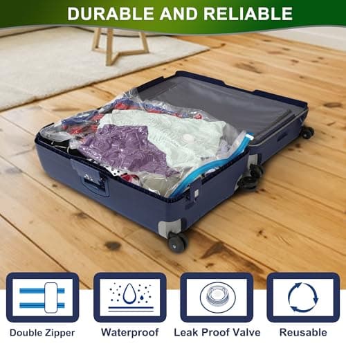 Oumaru Vacuum Storage Bags for Clothes, Vacuum Bags, Space Saver Bags for Clothes, Duvets and Pillows, Hand Pump Included, 10 Combos — view 3
