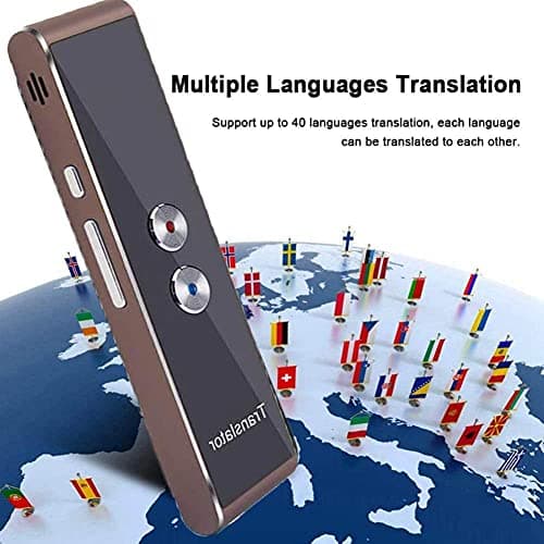 KGFDSGDS Smart Language Translator Device, Portable Voice Translator, 41 Languages Instant Two Way Translation, for Travel Abroad Learning Shopping Business,Brown Hello — view 4