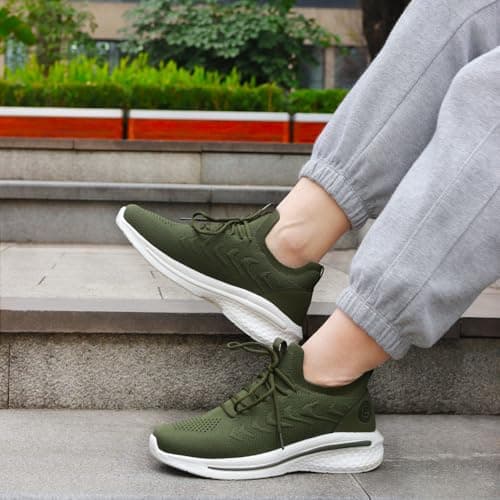 Giniros Non-Slip Women’s Trainers for Running Work Travel Walking Green 5 — view 2