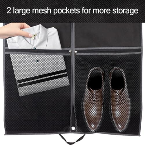 3 Pack 43" Garment Bag Suit Bag Garment Bags for Travel Duffle Bags for Hanging Clothes Storage Bag Carry on Garment Bag, Ideal for Wardrobes, Blazers, Dresses, Coats — view 5