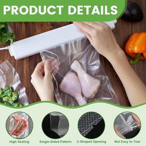 KMFYMPT 100 Pcs Vacuum Sealer Bags, 20x25cm Vacuum Food Bags, BPA Free — view 3