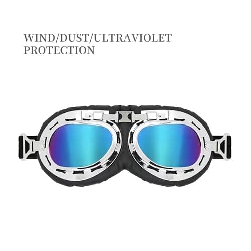Silver Ski and Snowboard Goggles for Men and Women, UV Protection, Motorcycle Compatible Helmet Goggles, Anti-Fog Ski Goggles, Sports Goggles for Skiing, Motorcycling, Cycling, and Skateboarding — view 2