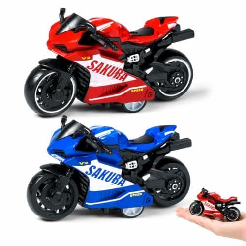 2 PCS Motorbike Toy, Pull‑Back Toy Motorbike for Collectible Entertainment