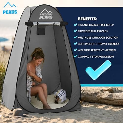 ADVENTURE PEAKS Pop Up Changing Tent – Portable Privacy Toilet Tent & Shower Tents for Camping, Beach & Outdoor Use – Water Resistant UV Protected Pop Up Privacy Tents — view 5