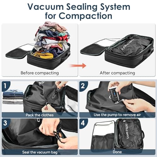 Vacuum Backpack with Pump, Travel Compression Backpack, 17" Laptop Backpack — view 3