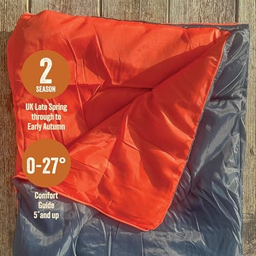 Milestone Camping Rectangular Sleeping Bag/Insulated 2 Season for Camping, Hiking, Festivals, Outdoors/Includes Carry Sack / 170cm x 75cm — view 3