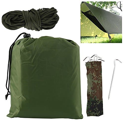 Muross Tent Tarp, 3m X 3m Hammock Rain Fly Tent Tarp, Waterproof Camping Tarpaulin Shelter, Portable Lightweight Windproof Snowproof for Camping Picnic Beach — view 3