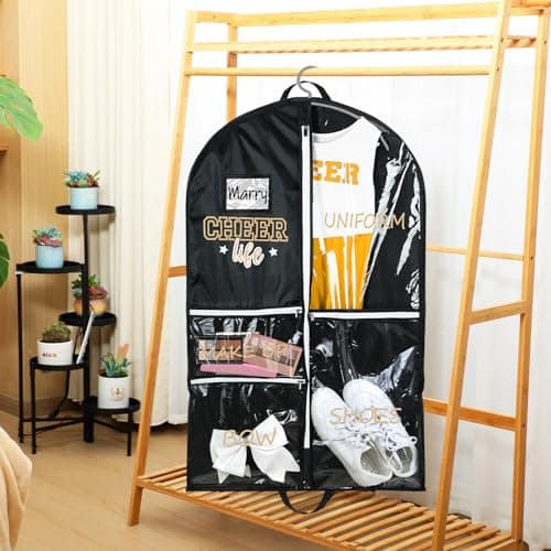 Blushtier 40" Cheer Uniform Garment Bag Cheerleading, Black,Gold — view 4