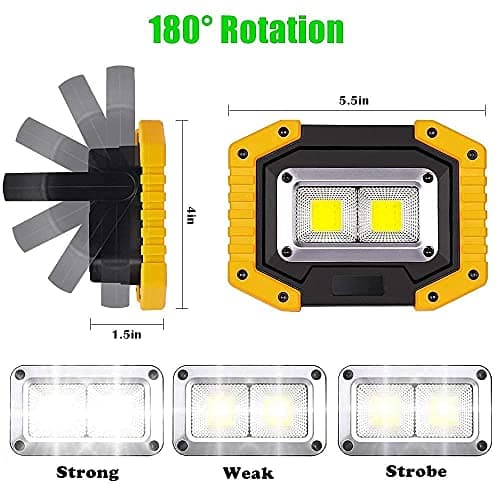 Edasion 30W LED Work Light Rechargeable COB Battery Floodlight 2000LM — view 2