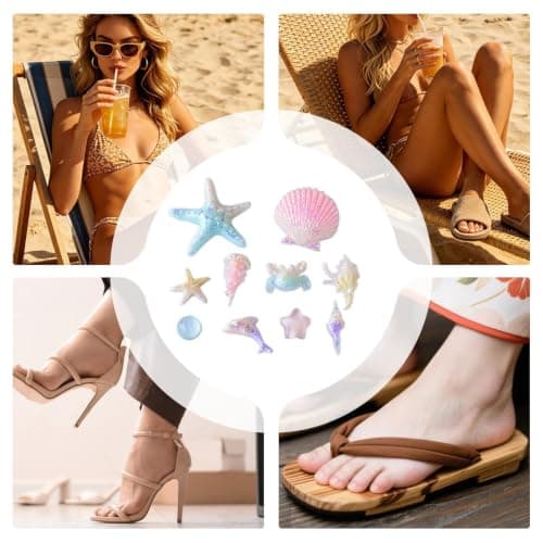 Sandal Charm Set 10 Pieces Funny Sea Theme Accessories — view 4
