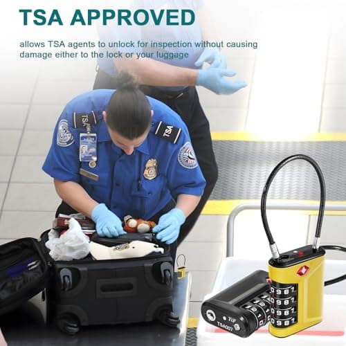 ZHEGE Luggage Locks TSA Approved, Lock with Warning Button (2P, Yellow) — view 2