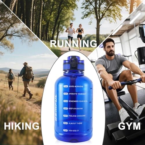 GEMFUL 2L Hiking Water Bottle, Motivational Time Marker Jug — view 6