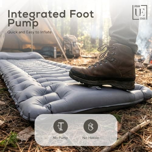 Urban Ethos UK 10cm Inflatable Camping Sleeping Mat with Foot Pump & Pillow — view 3
