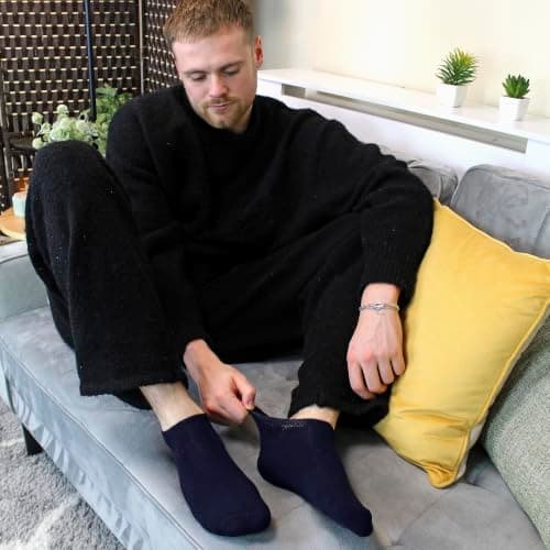 3 Pairs Mens Winter Warm Cushioned Low Cut Ankle Thermal Trainer Socks — view 3