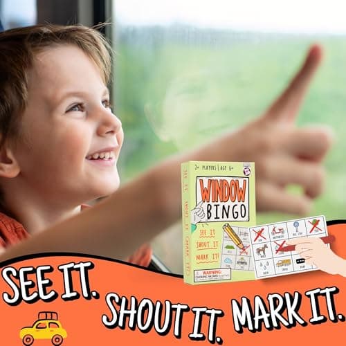 Boxer Gifts Window Bingo Fun Travel Game for Kids & Families, Road Trip Gift, 2+ Players, Ages 6+ — view 2