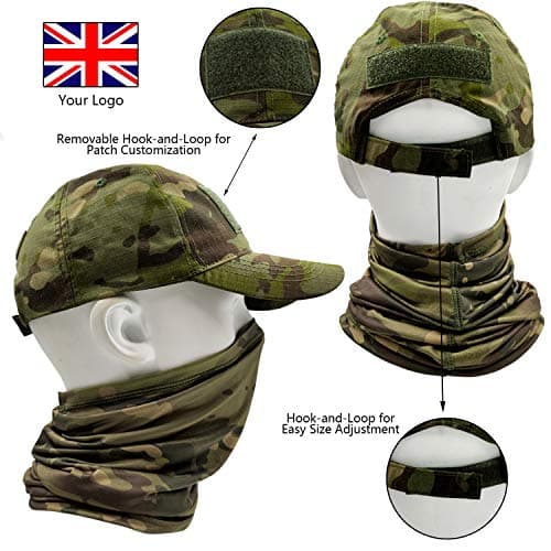ehsbuy Baseball Caps for Men with Cooling Neck Gaiter Face Scarf Army Tactical Military Hat Neck Tube Snoods for Hiking Hunting Camping Fishing Outdoor Sports Camouflage — view 3