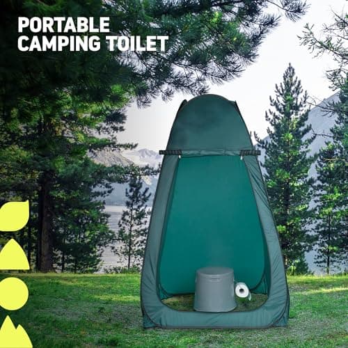 Hillington 5L Camping Toilet with Lid - Compact Portable Toilet for Adults Includes Removable Bucket, Paper Holder and Carry Handles - Lightweight Portable Camping Toilet Travel Toilet for Outdoor — view 2
