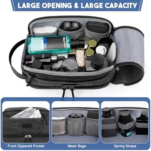 ZOMFELT Travel Toiletry Bag for Men, Canvas Wash Bag with Double Layer — view 2