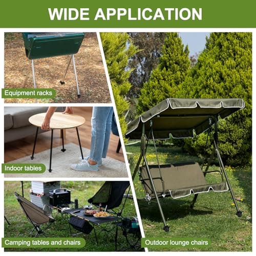 sourcing map 4Pcs Camping Chair Foot Cover, 0.71 Inch Plastic Table Legs Feet Covers Furniture Floor Protectors for Outdoor Moon Chair Folding Furniture Camping Gear, Black — view 6