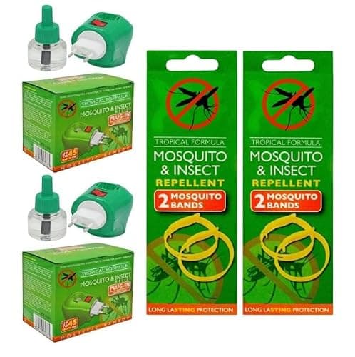 Plug‑in Mosquito Repellent & Insect Killer with 45‑Night Refills (2 Pack) + Mosquito Repellent Bands (2 Pack) – Exclusive AG Total Health Bundle