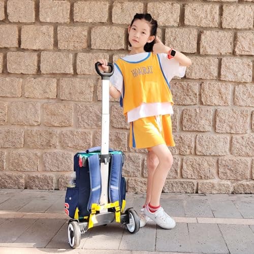 Folding Aluminum Alloy Silent Rolling Trolley Back Trolley with Luggage Strap for Backpacks and Trolleys — view 2