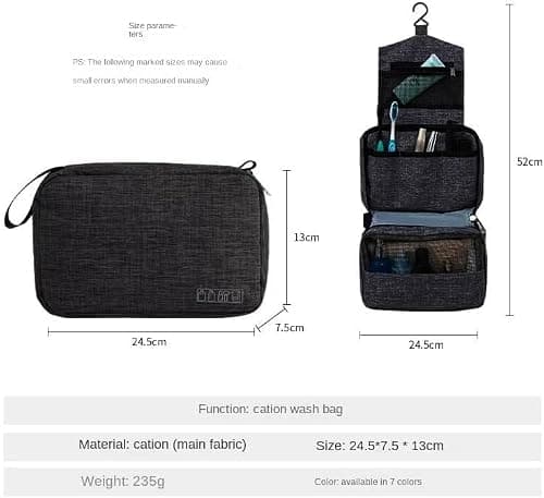 Yuexitech Mens Toiletry Travel Bag, Hanging Wash Bag Womens, Foldable Toiletry Bag Hanging Travel Organizer for Men and Women Travel Size Accessories Black — view 2