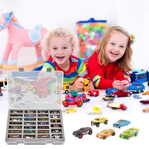 Fullcase Case Compatible with Hot Wheels Cars Gift Pack. Toy Cars Organizer Storage Container Holds Up to 27 Car. Display Carrying Holder with 4 Size of Slots (Box Only) — view 6