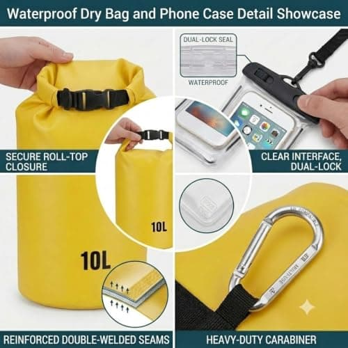 Waterproof Dry Bag 10L Roll Top Waterproof Bag for Outdoor Adventures — view 2