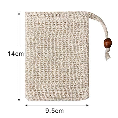 2 Pcs Sisal Soap Bag, Exfoliating Soap Saver Pouch with Drawstring — view 2