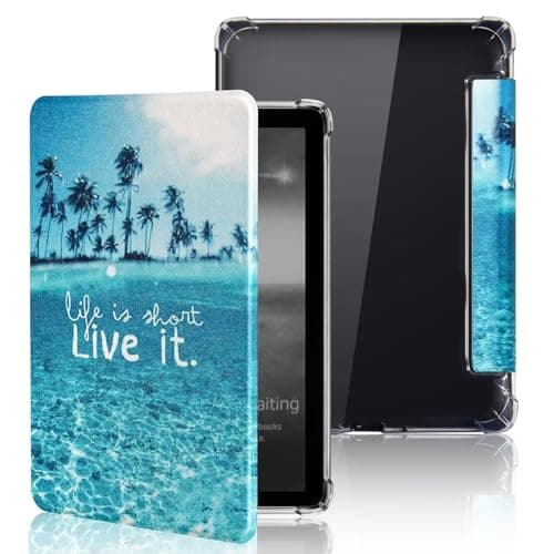 MOKASE Case for 6" Amazon All-New Kindle 11th Generation 2024/2022 Release, Ultra Clear Soft Flexible Transparent TPU Back Shell Cover with Auto Sleep/Wake for 6" Kindle E-Reader, Beach