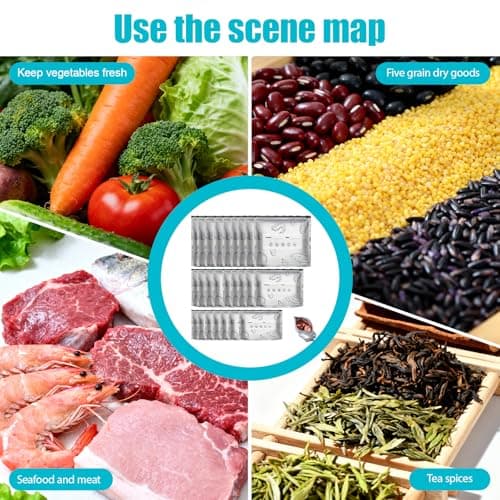 60 Pcs 3 Sizes Zipper Sealable Foil Bags,Reusable Aluminum Foil Sealable Storage Bags, Stand Up Foil Bag with Label and Zip Lock for Kitchen Vegetable Fruit Meat Storage and Freezable Food — view 4