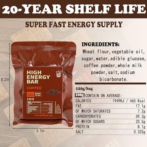 Coffee Flavour Emergency Rations, High Energy Biscuits, 12 Pack — view 3