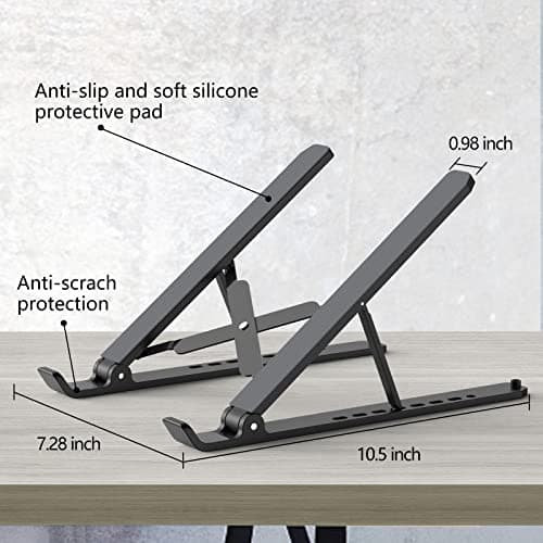 Tonmom Laptop Stand for Desk, Adjustable Laptop Riser-Black — view 5