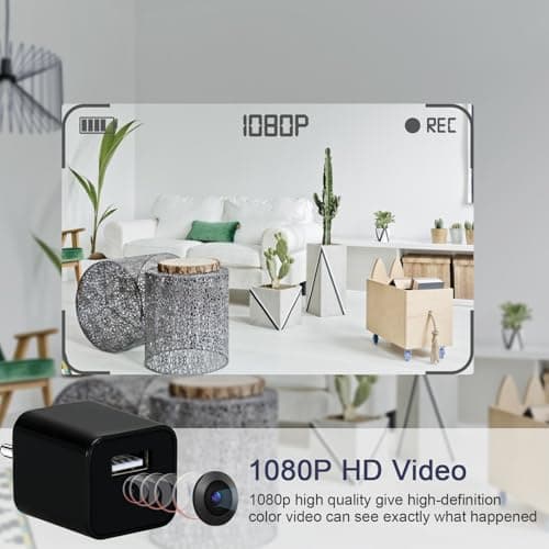 Security Camera Hidden Camera Charger 1080P Indoor Secret Cameras-NO WIFI — view 3