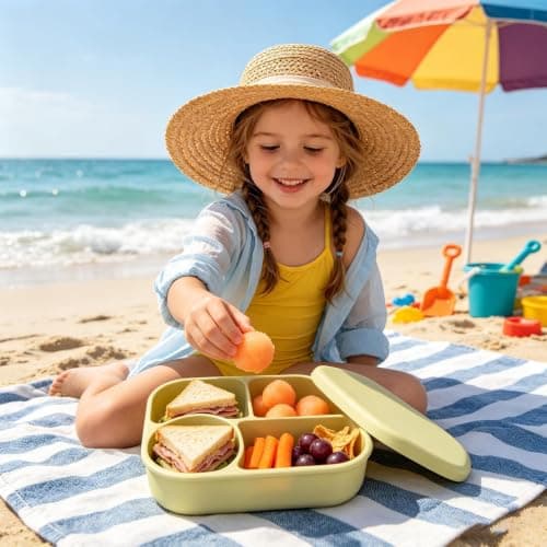 Silicone Lunch Containers - 750ml 4-Compartment Leakproof Divider — view 4