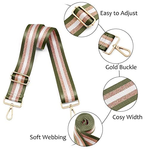 Wide Shoulder Strap Adjustable Replacement, DOTBUY-SHOP Bag Strap with Metal Swivel Hooks for Unisex Purse, Handbag, Belt Crossbody, Shoulder Bag, Canvas Bag (Burgundy,one Size) — view 3
