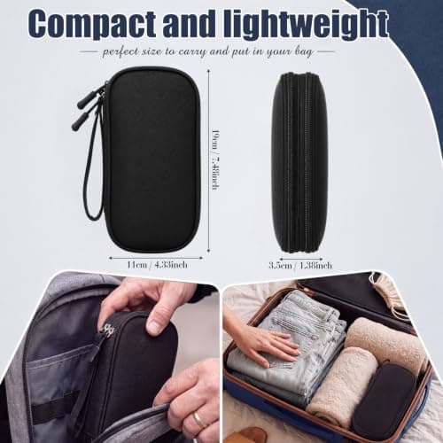 Hsei 6 Pack Electronic Organizer Small Travel Cord Carrying Case Portable Tech Cable Organizer Pouch Waterproof Carrying Case for Cord Charger Earphone USB Card Cables Power — view 2