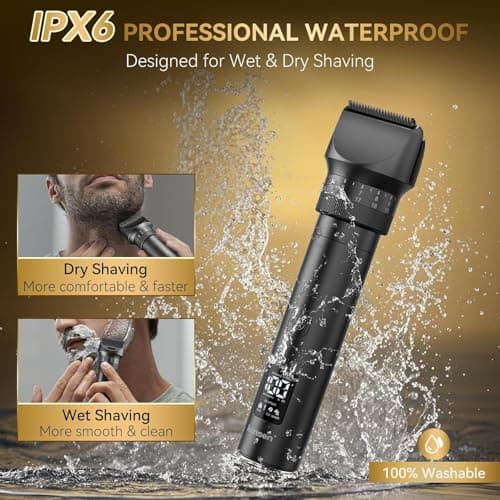 Beard Trimmer Men, 42 Adjustable Length Settings Hair Clippers Body Hair Trimmer Men with Zoom Wheel(1-21mm), Beard Trimmer Rechargeable Waterproof Electric Razor for Nose, Face, Head and Body — view 4