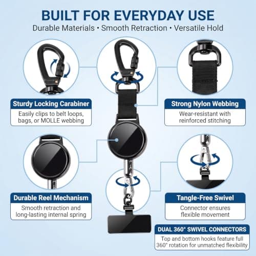 KEPEAK 360° Rotating Anti-Theft Phone Holder, Black — view 3