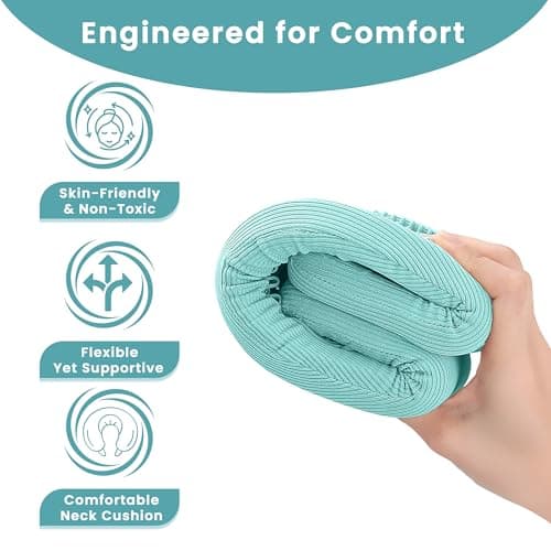 Neck Brace for Neck Pain and Support, Neck Support for Neck Pain Breathable Cervicorrect Brace Adjustable Soft Silicone Foam, Cervical Collar for Sleeping, Relieving Spinal Pain Pressure (Mint) — view 3