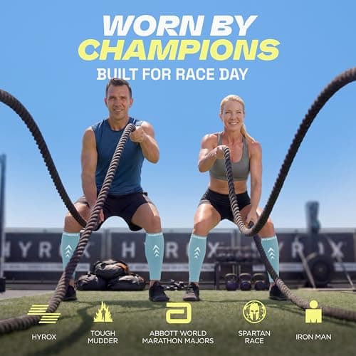 Rymora Calf Compression Sleeves for Men & Women (Ideal for Sports, Running, Shin Splints & More) (One Pair) (Sky Blue) (Medium) [M] — view 3