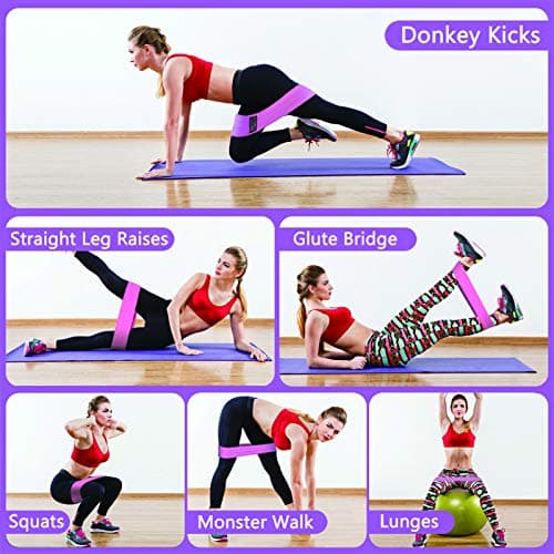 Fabric Resistance Bands for Working Out, 5 Levels Booty Bands for Women Men, Cloth Workout Bands Resistance Loop Exercise Bands for Legs Butt at Home Fitness, Yoga, Pilates — view 3