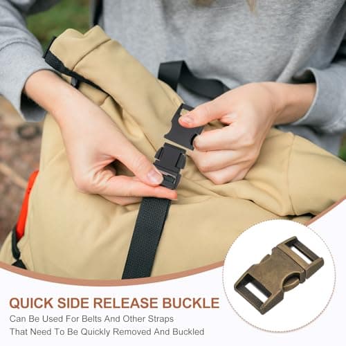 PATIKIL Quick Side Release Buckle 15mm, Metal Buckles, Bronze, 4Pcs — view 4