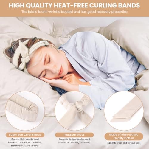 BUTBU Heatless Curlers Headband, 5PCS No Heat Hair-Curlers and Rollers — view 3