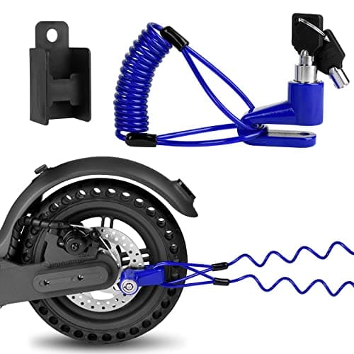 Ainiv Bike Lock, Disc Brake 1300mm/12mm Cycling Cable Lock with 2 Keys,Electric Scooter Accessory Anti-Theft for Xiaomi M365/Pro,Bike, Electric Bike, Skateboards, Strollers, Lawnmowers, B Blue