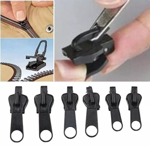 12Pcs Black Fix Zip Puller, Zip Repair Set, Zip Slider Repair Instant Kit, Instant Zipper Set, Fix Zipper Removable Rescue Replacement Pack for Coats Jacket, Luggage, Backpacks — view 2